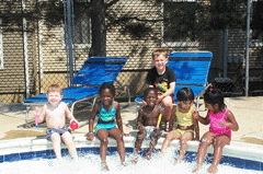 kids at the pool